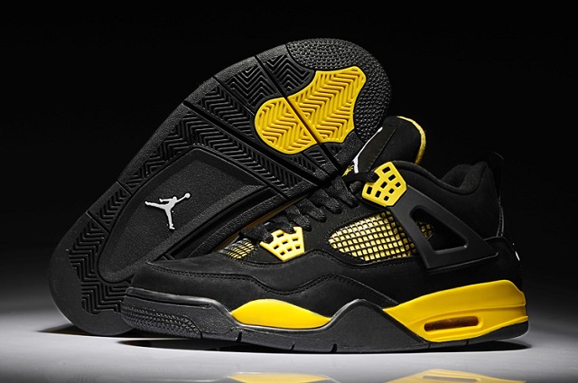 Air Jordan Retro 4 Grade AAA Thunder Black Tour Yellow